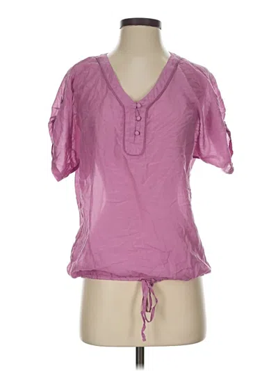 Pre-owned Ann Taylor Loft Short Sleeve Blouse In Purple