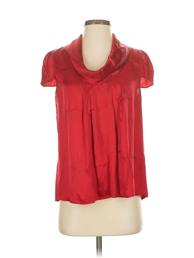 Pre-owned Ann Taylor Loft Short Sleeve Blouse In Red