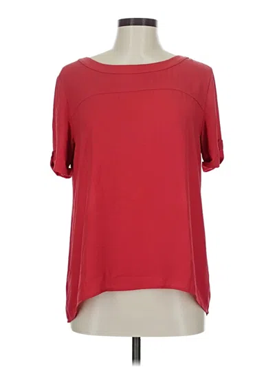 Pre-owned Ann Taylor Loft Short Sleeve Blouse In Red