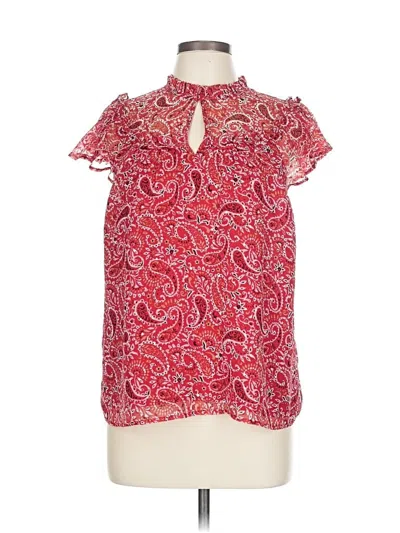 Ann Taylor Loft Short Sleeve Blouse In Red