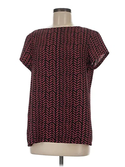 Pre-owned Ann Taylor Loft Short Sleeve Blouse In Red