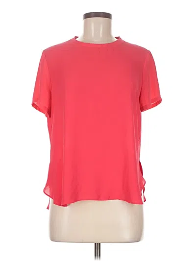 Pre-owned Ann Taylor Loft Short Sleeve Blouse In Red