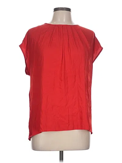 Pre-owned Ann Taylor Loft Short Sleeve Blouse In Red