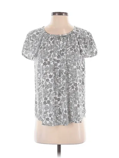 Pre-owned Ann Taylor Loft Short Sleeve Blouse In Silver