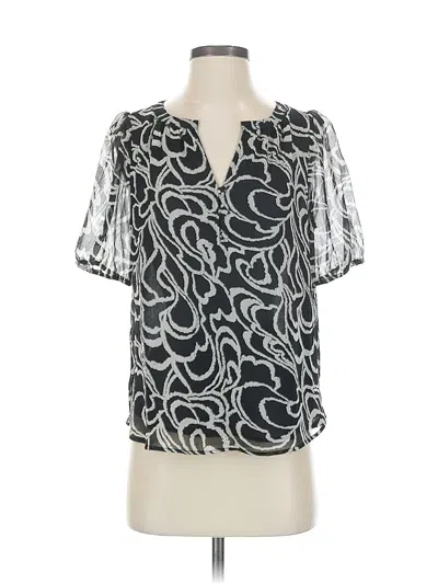 Pre-owned Ann Taylor Loft Short Sleeve Blouse In Silver