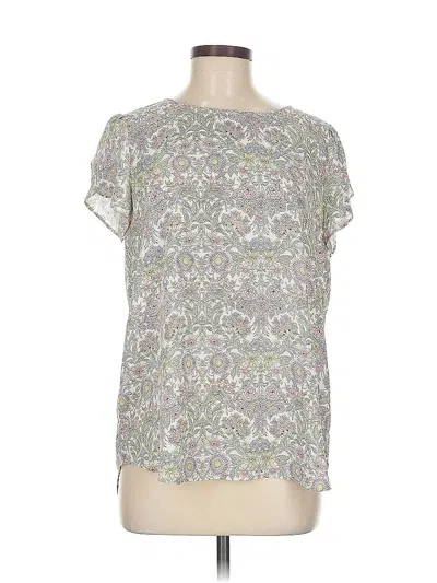 Pre-owned Ann Taylor Loft Short Sleeve Blouse In Silver