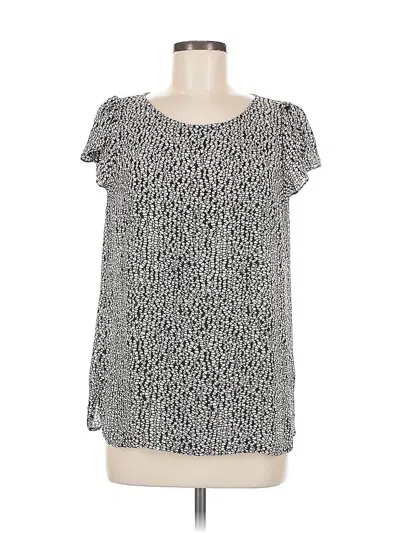 Pre-owned Ann Taylor Loft Short Sleeve Blouse In Silver