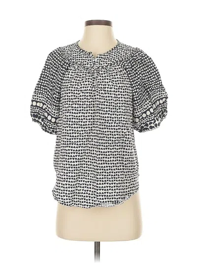 Pre-owned Ann Taylor Loft Short Sleeve Blouse In Silver
