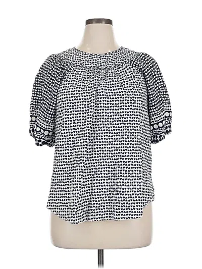 Pre-owned Ann Taylor Loft Short Sleeve Blouse In Silver