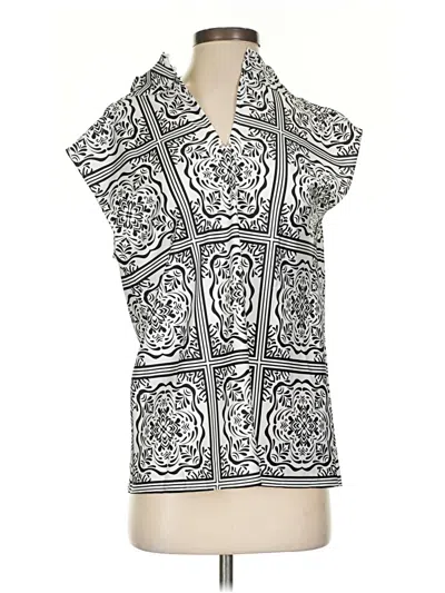 Pre-owned Ann Taylor Loft Short Sleeve Blouse In Silver