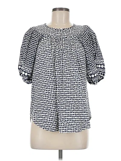 Pre-owned Ann Taylor Loft Short Sleeve Blouse In Silver