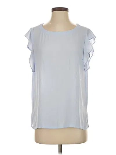 Pre-owned Ann Taylor Loft Short Sleeve Blouse In Silver