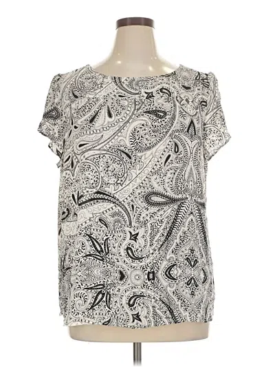 Ann Taylor Loft Short Sleeve Blouse In Silver