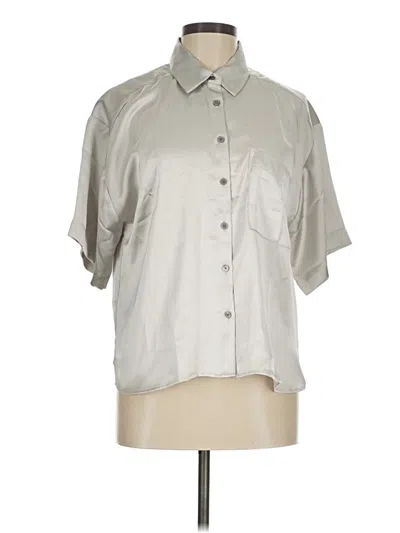 Ann Taylor Loft Short Sleeve Blouse In Silver