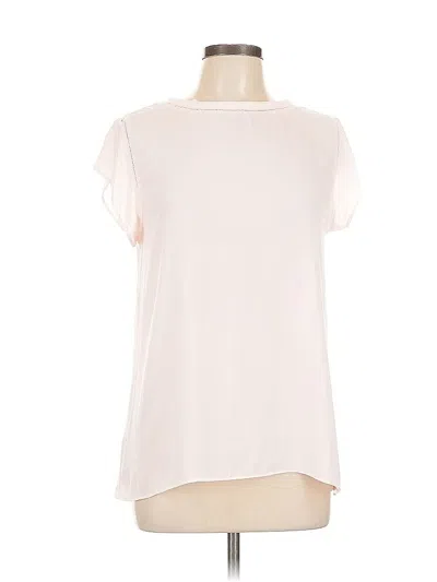 Pre-owned Ann Taylor Loft Short Sleeve Blouse In White