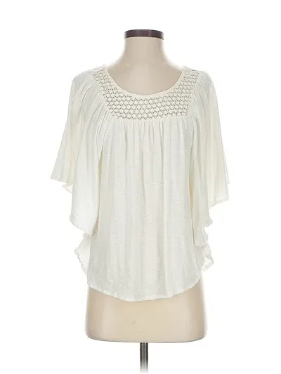 Pre-owned Ann Taylor Loft Short Sleeve Blouse In White