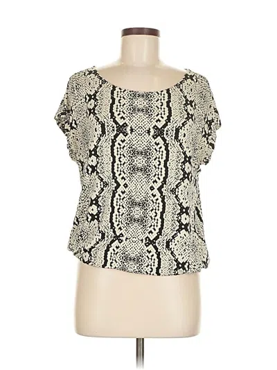 Pre-owned Ann Taylor Loft Short Sleeve Blouse In White