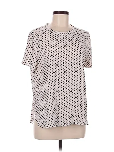 Pre-owned Ann Taylor Loft Short Sleeve Blouse In White