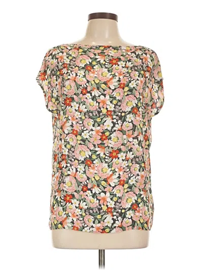 Pre-owned Ann Taylor Loft Short Sleeve Blouse In White