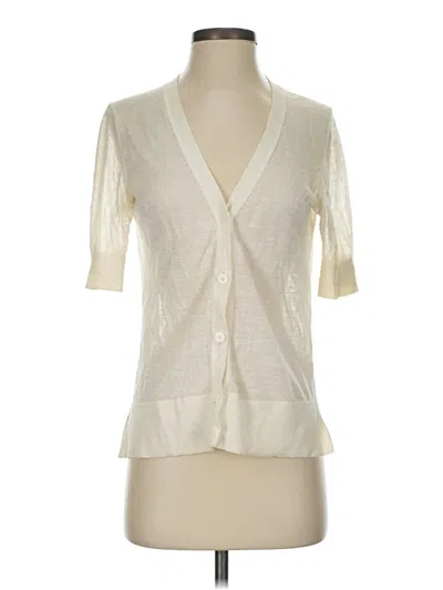 Pre-owned Ann Taylor Loft Short Sleeve Blouse In White