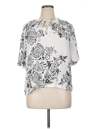 Ann Taylor Loft Short Sleeve Blouse In White