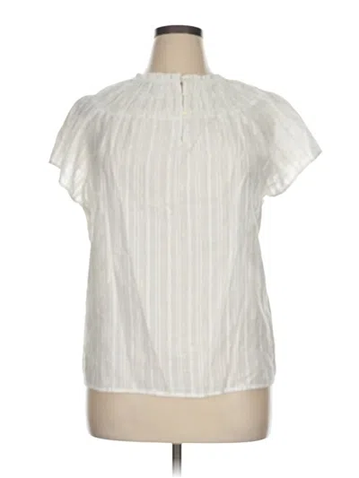 Pre-owned Ann Taylor Loft Short Sleeve Blouse In White
