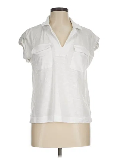 Pre-owned Ann Taylor Loft Short Sleeve Blouse In White
