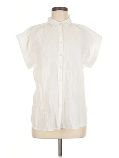 Ann Taylor Loft Short Sleeve Blouse In White