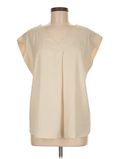 Pre-owned Ann Taylor Loft Short Sleeve Blouse In White