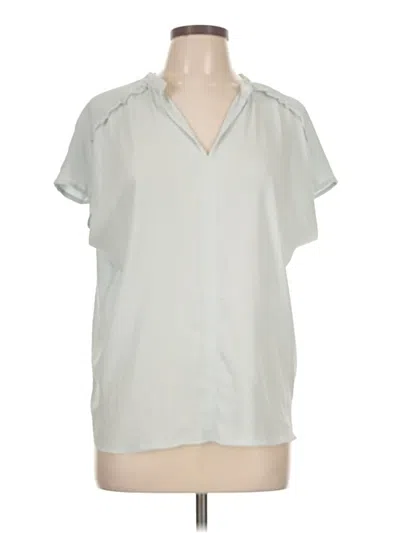 Pre-owned Ann Taylor Loft Short Sleeve Blouse In White