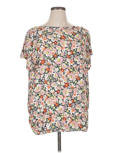 Pre-owned Ann Taylor Loft Short Sleeve Blouse In White