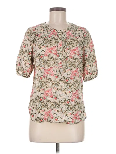 Pre-owned Ann Taylor Loft Short Sleeve Blouse In White