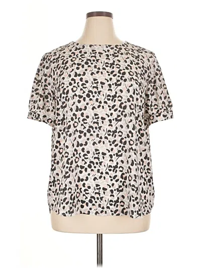 Pre-owned Ann Taylor Loft Short Sleeve Blouse In White