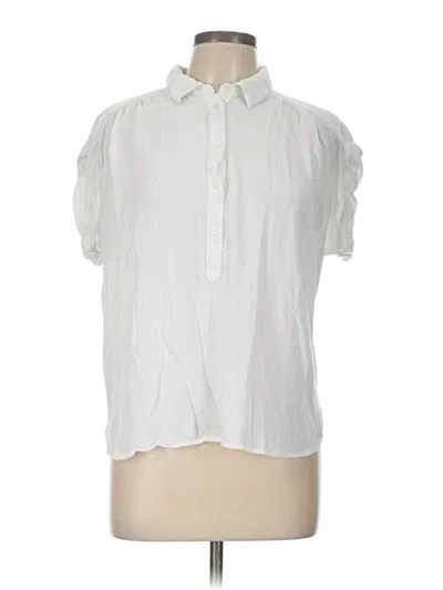 Pre-owned Ann Taylor Loft Short Sleeve Blouse In White