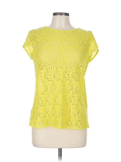 Pre-owned Ann Taylor Loft Short Sleeve Blouse In Yellow