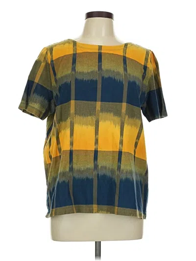 Pre-owned Ann Taylor Loft Short Sleeve Blouse In Yellow