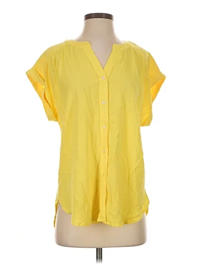 Ann Taylor Loft Short Sleeve Blouse In Yellow