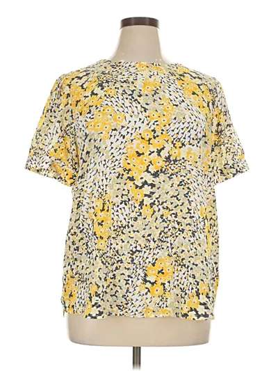 Ann Taylor Loft Short Sleeve Blouse In Yellow