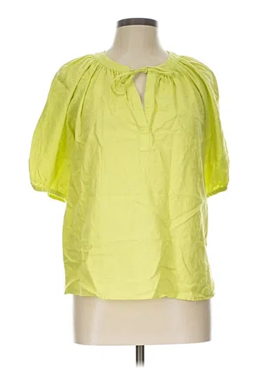 Pre-owned Ann Taylor Loft Short Sleeve Blouse In Yellow