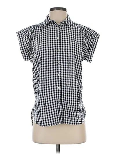Pre-owned Ann Taylor Loft Short Sleeve Button Down Shirt In Blue