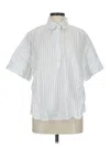 Ann Taylor Loft Short Sleeve Button Down Shirt In White