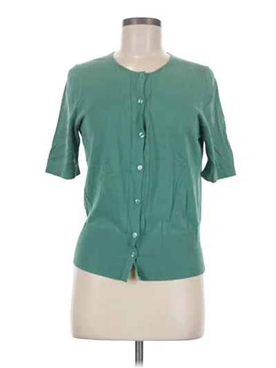 Pre-owned Ann Taylor Loft Short Sleeve Henley Shirt In Green