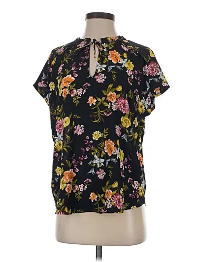Pre-owned Ann Taylor Loft Short Sleeve Polo Shirt In Black