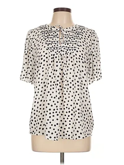Pre-owned Ann Taylor Loft Short Sleeve Polo Shirt In Ivory