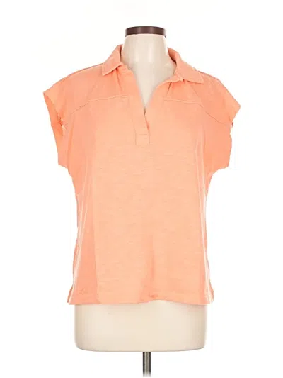 Pre-owned Ann Taylor Loft Short Sleeve Polo Shirt In Orange