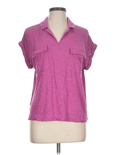 Pre-owned Ann Taylor Loft Short Sleeve Polo Shirt In Pink