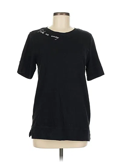 Pre-owned Ann Taylor Loft Short Sleeve T-shirt In Black