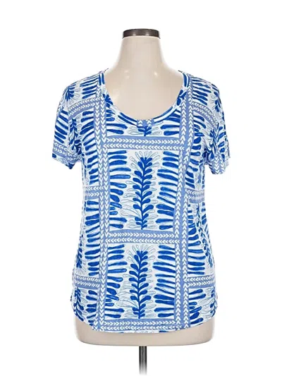 Pre-owned Ann Taylor Loft Short Sleeve T-shirt In Blue