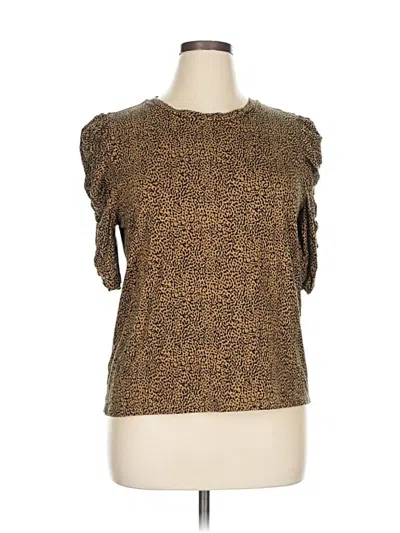 Pre-owned Ann Taylor Loft Short Sleeve T-shirt In Brown
