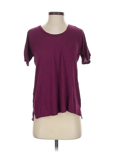 Pre-owned Ann Taylor Loft Short Sleeve T-shirt In Burgundy